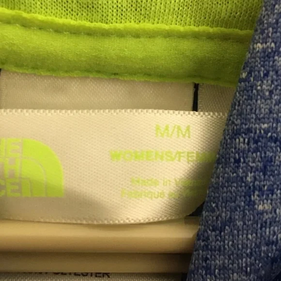 Women's The North Face Logo Long Sleeve Hoodie Sweatshirt Size Medium Blue - Picture 3 of 5